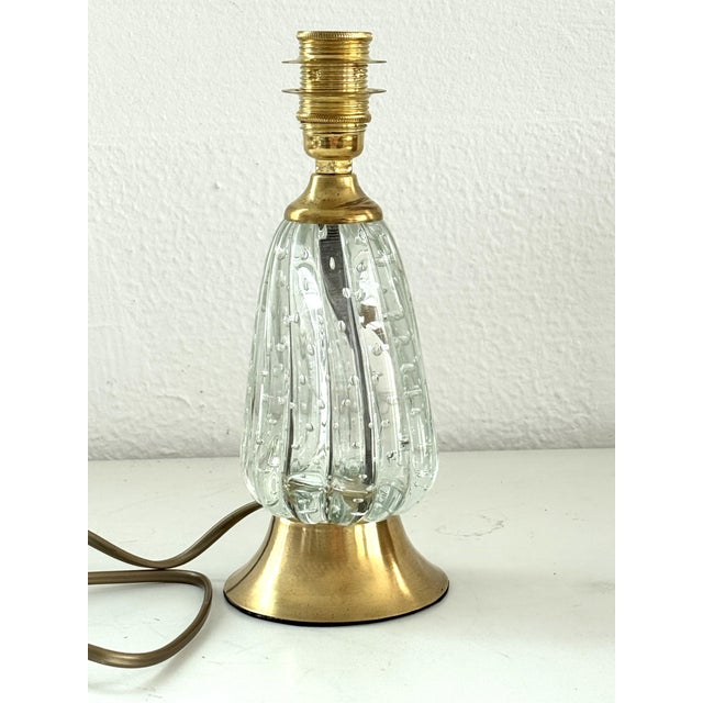 Mid-Century Italian Murano Glass and Brass Table Lamp, 1960s For Sale - Image 10 of 13