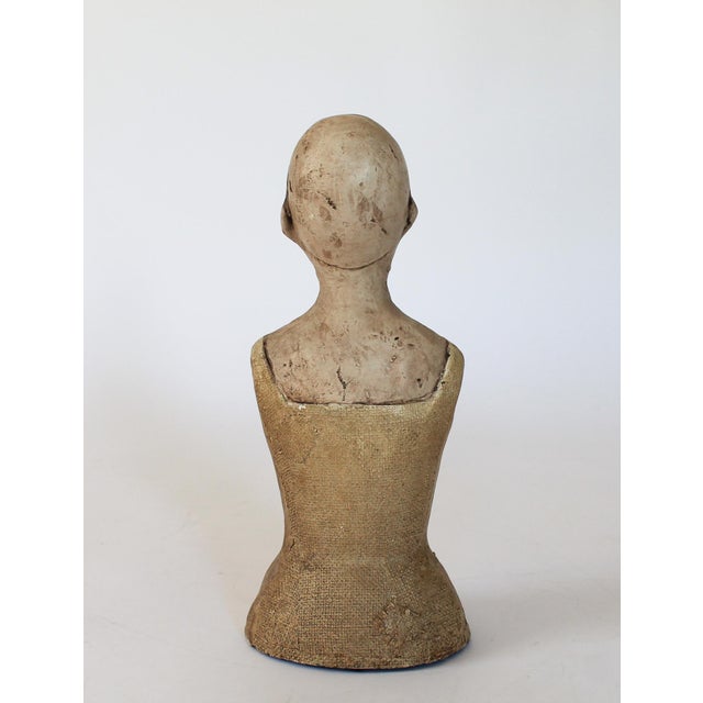 Vintage Off White Molded Female Bust For Sale - Image 10 of 12