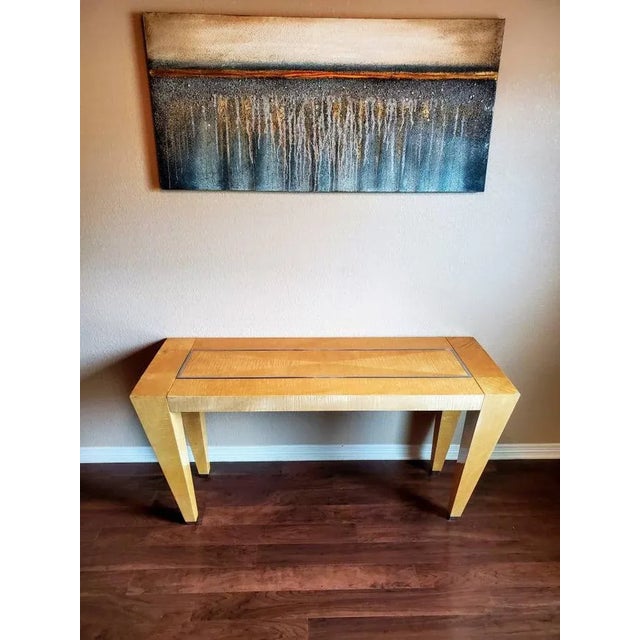 An exceptional, sculptural, and monumental Italian Modernist console table attributed to pioneering Italian designer-...