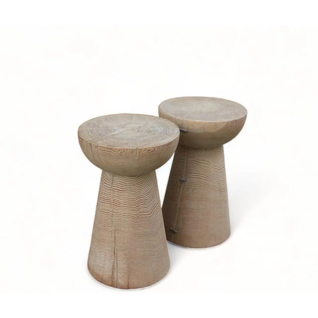 Contemporary Pair Hand Made Modern Side Tables or Nightstands or Stool For Sale - Image 3 of 6