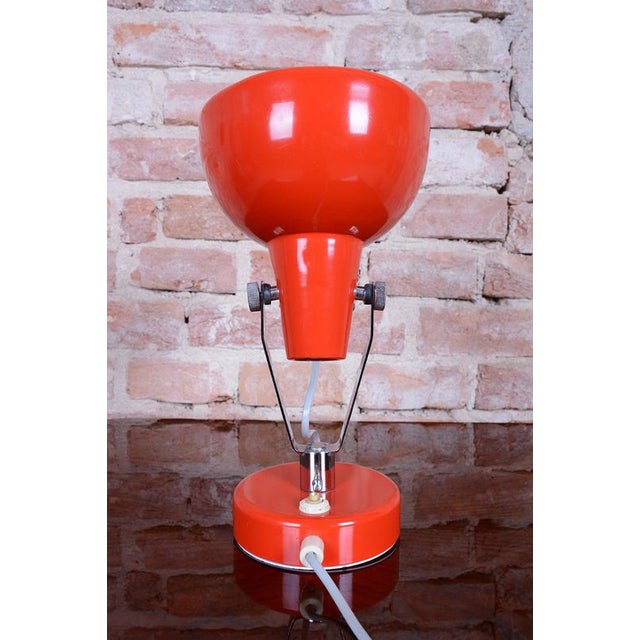 Mid-Century Czech Lacquered Metal Table Lamp attributed to Napako, 1960s For Sale - Image 6 of 11