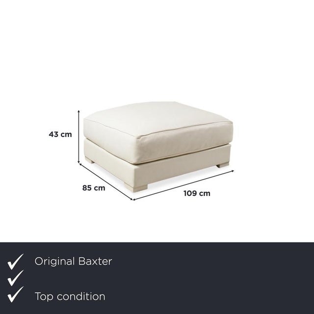 with this Baxter ottoman, you bring a genuine piece of Italian leather craftsmanship into your home, its light creamy...