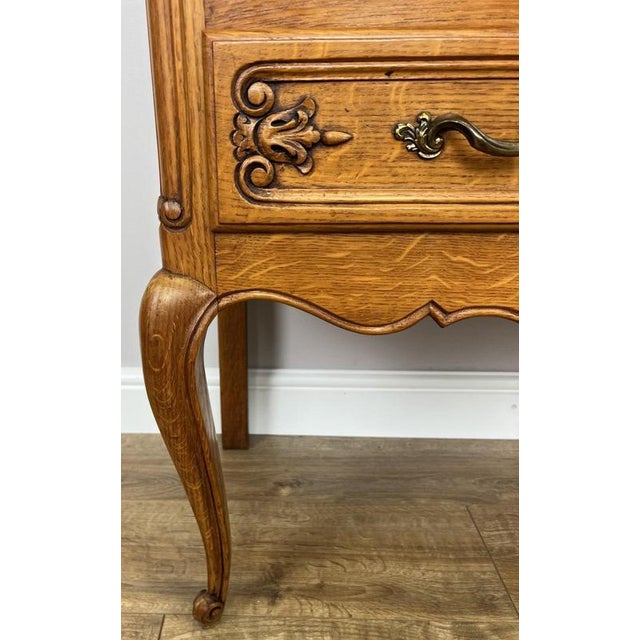 Brown Vintage French Louis Style Oak Chest of 2 Drawers For Sale - Image 8 of 15