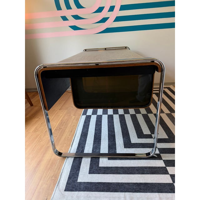 Peter Protzman Peter Protzman for Herman Miller Zebrawood & Chrome Desk, Tubular Collection, 1970-1971 For Sale - Image 4 of 17