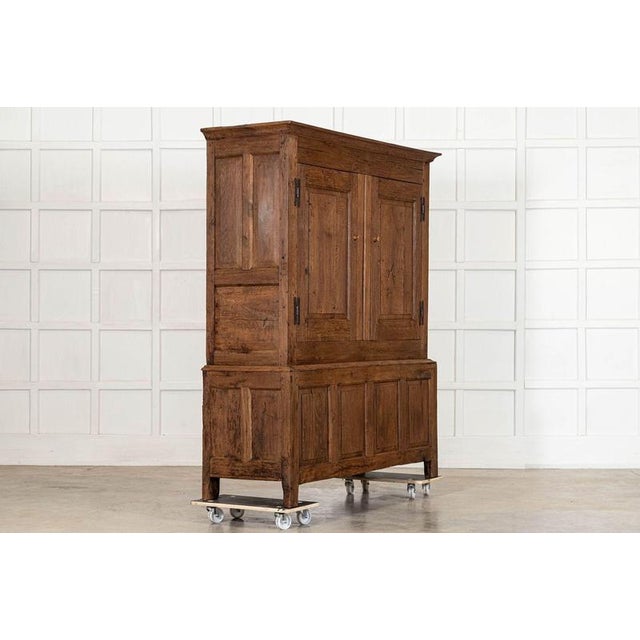 18th Century English Stripped Oak Livery Cupboard, 1780 For Sale - Image 3 of 18