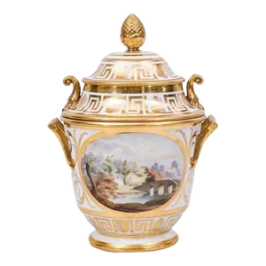 Early 19th Century English Coalport Porcelain Lidded Vase