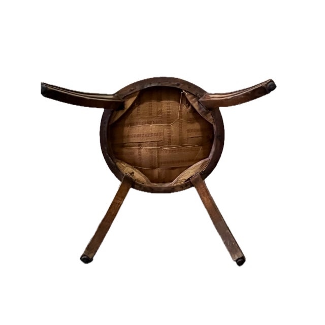 Vintage Italian Neoclassical Revival Side Chair, Carved Rosette Crest, Round Upholstered Seat, Mid-20th Century For Sale - Image 12 of 14