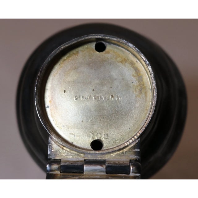 Huge Antique Derby Co. Silver-Plate Cut Crystal Inkwell Writing Desk Jar 1800's For Sale - Image 9 of 10