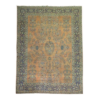 Zabihi Collection Oversize Antique Persian Yazd Carpet - 10'8" x 15' For Sale