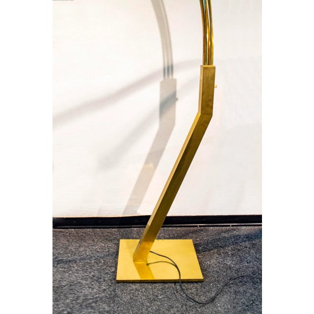 Gold Brass 7-Light Floor Lamp, Italy, 1970s For Sale - Image 8 of 10