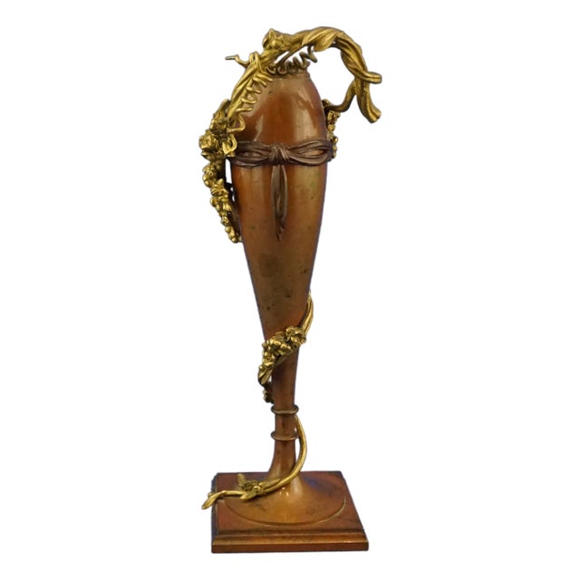 Vintage Vase in Bronze by Julius Theodor Kalmar, 1920s For Sale