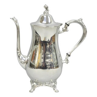 Vintage Oneida Victorian Style Silver Plated Victorian Teapot Coffee Pot For Sale