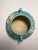 1939 Roseville Iris Blue Art Deco Pottery Matt Ceramic Vase # 357-4 For Sale - Image 4 of 10