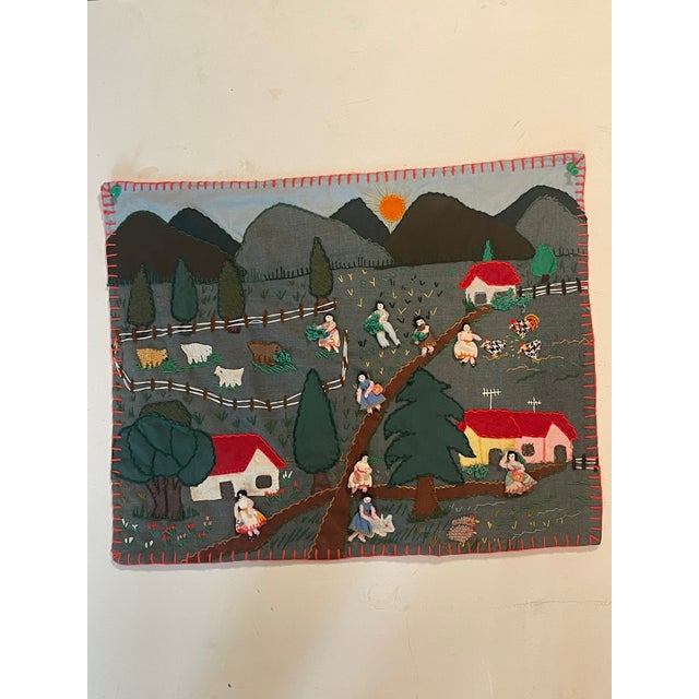 Vintage Peruvian Textile Art Artist Signed For Sale - Image 4 of 9
