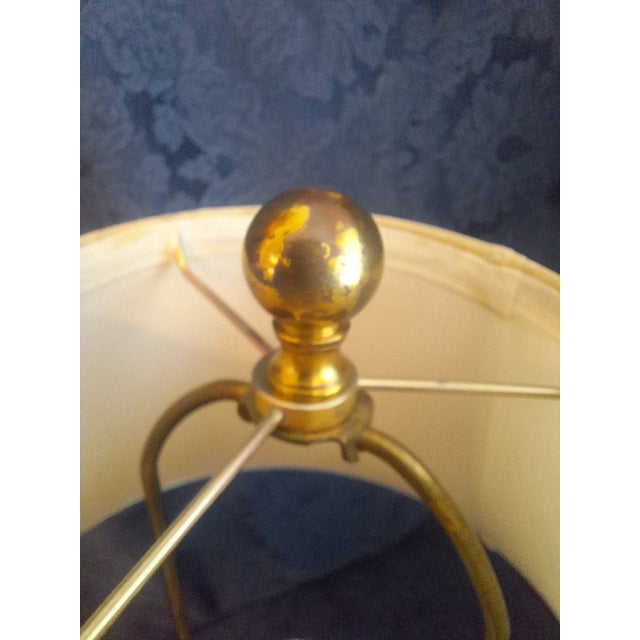 1980s Ethan Allen Crock Table Lamp With Deer Motif and Shade For Sale - Image 11 of 12