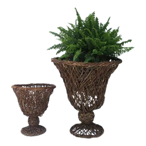 Wicker Urns Plant Cachepot, Set