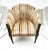 1960s Vintage Velvet Striped Barrel-Back Accent Chair For Sale - Image 5 of 12