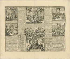 Chatelain, Illustration of the Hanseatic League with the Orders of Malta and the Teutonic Order, 1732, Print