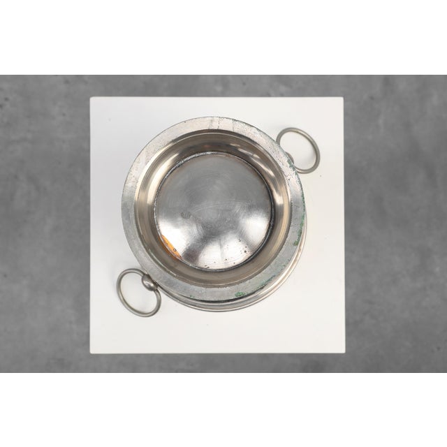 Art Deco Metal Ice Bucket with Ring Handles, France, 1920s For Sale - Image 9 of 10