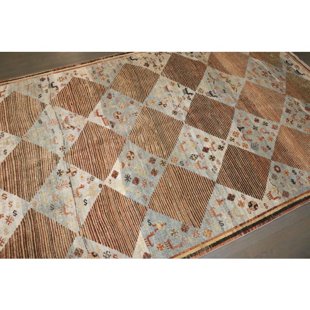 Mid 20th Century Folk Art Persian Gabbeh Rug no. j3316 For Sale - Image 5 of 11