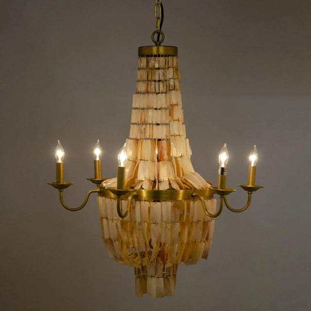 Noir NOIR Bijou Chandelier, Antique Brass, Metal and Shells For Sale - Image 4 of 4