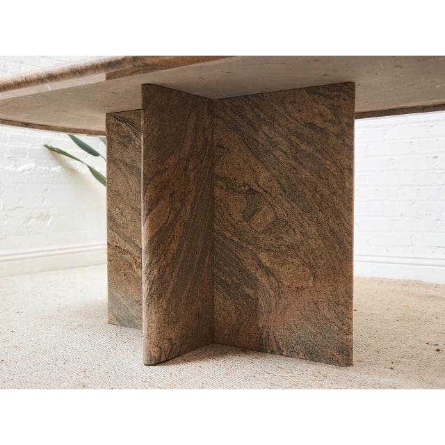 Mid 20th Century Post Modern Pink and Beige Granite Stone Dining Table For Sale - Image 4 of 10