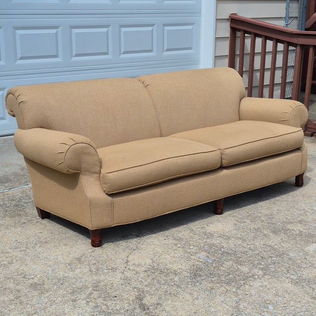 Baker Milling Road English Style Rolled Arm Sofa Couch 84” For Sale - Image 17 of 17