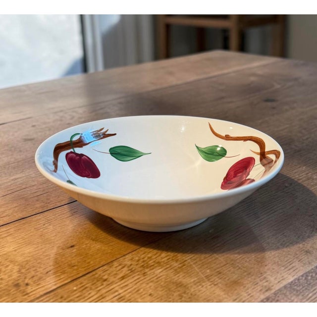Mid-Century Modern Vintage Blue Ridge Pottery Crab Apple Serving Bowl For Sale - Image 3 of 10