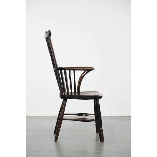 Antique 18th Century English Windsor Chair with Slatted Backrest For Sale - Image 3 of 18
