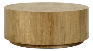 Round Oak Drum Contemporary Coffee Table