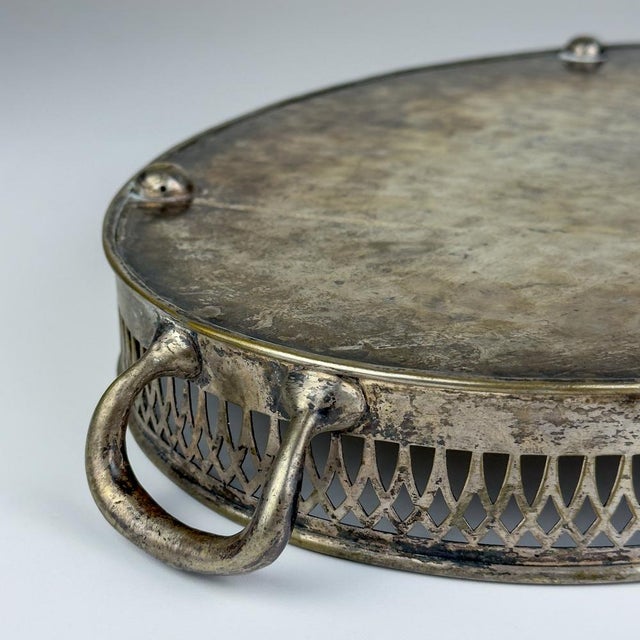 Large Silver Plated Tray by Le Couvert Francais, 1950s For Sale - Image 11 of 12