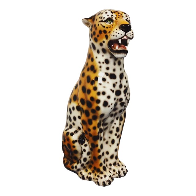 Leopard Statue in Ceramic from Ceramiche Boxer For Sale