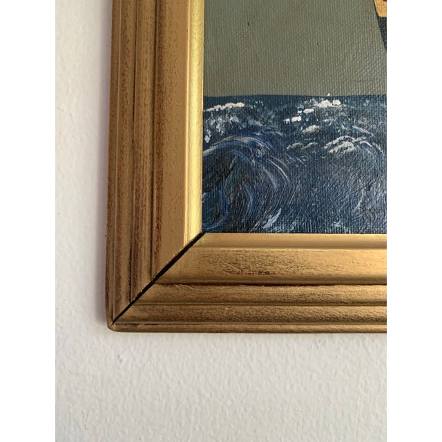 A richly layered maritime scene set against a moody grey-green sky, giving the piece a quiet depth and atmospheric feel....