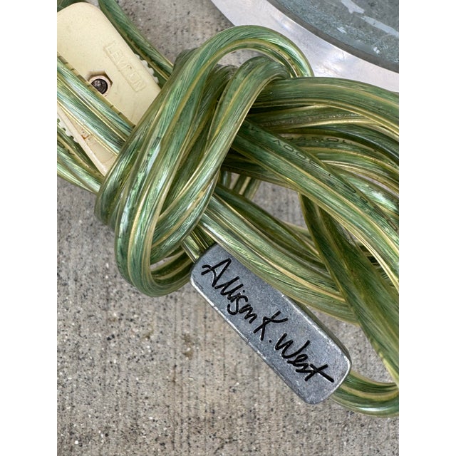 Glass Pair of Sculptural Studio Glass Table Lamps by Thumprints (Alison K. West) For Sale - Image 7 of 12