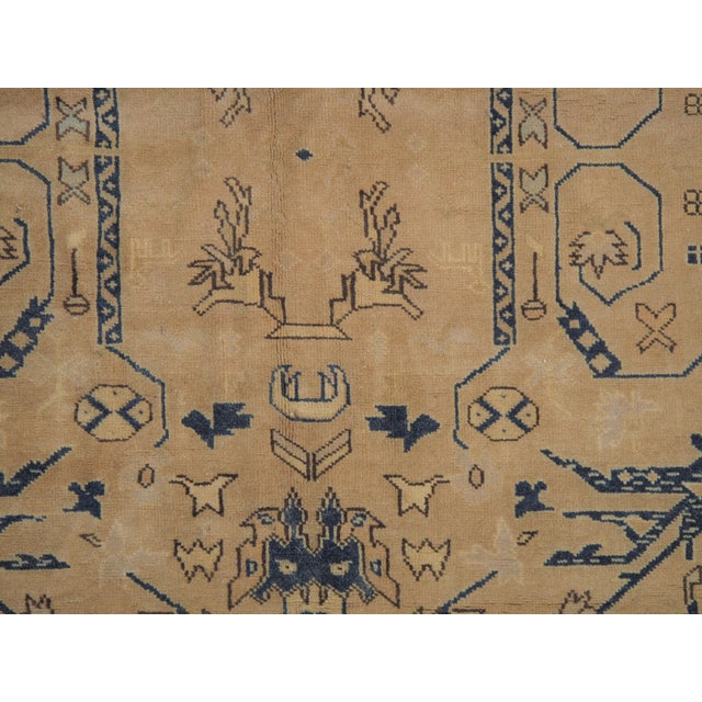 Antique Indo-Mahal carpet. This piece was woven in India using a Persian Mahal Design in the 1920's. Beige background...
