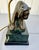 Late 20th Century Vintage Stretching Lion Bronzed Metal and Marble Desk Writing Table Foyer Table Lamp For Sale - Image 5 of 12
