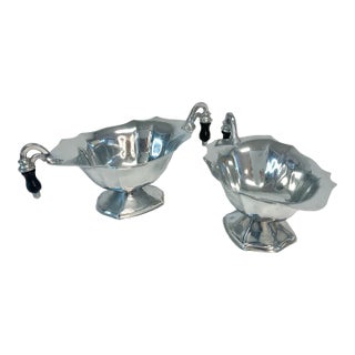 1950s Vintage Art Deco Hollywood Regency Chrome & Bakelite Creamer and Sugar - 2 Piece Set For Sale