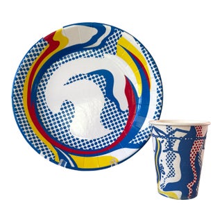 Roy Lichtenstein, Limited Edition, Paper Plate and Cup Art Piece For Sale