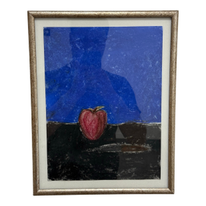 Pastel Apple Still Life Artwork, Framed