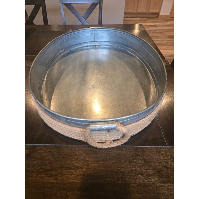 Silver Tray with Rope Trim. Great Condition.