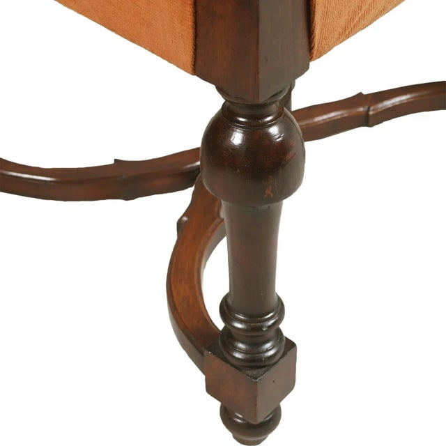 Brown Vintage Carved Renaissance Throne Armchair from Bonciani For Sale - Image 8 of 10