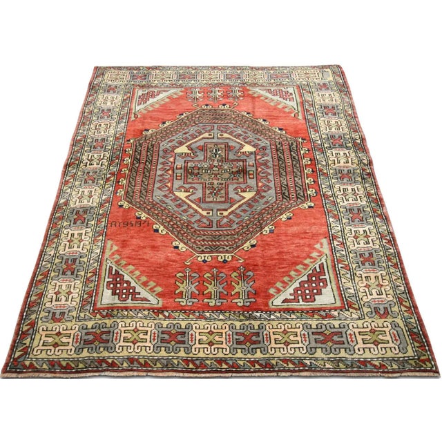 1960s 1960s Turkish Oushak Rug For Sale - Image 5 of 7