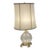 Vintage Waterford Crystal "Maeve" Globe Table Lamp With Shade & Crescent Brass Base For Sale