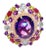 Bochic “Orient” Vintage Natural Ruby, Peridot & Amethyst Ring Set In 18K Gold & For Sale