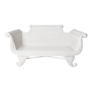 Vintage Empire Style Wicker Sofa For Sale