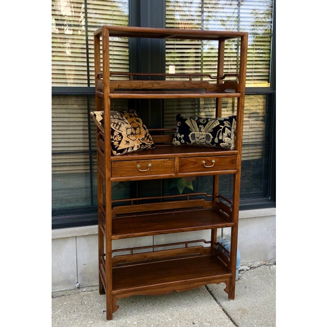 1930s Chinese Scholars' Scroll Bookcase , Circa 1950. For Sale - Image 5 of 8