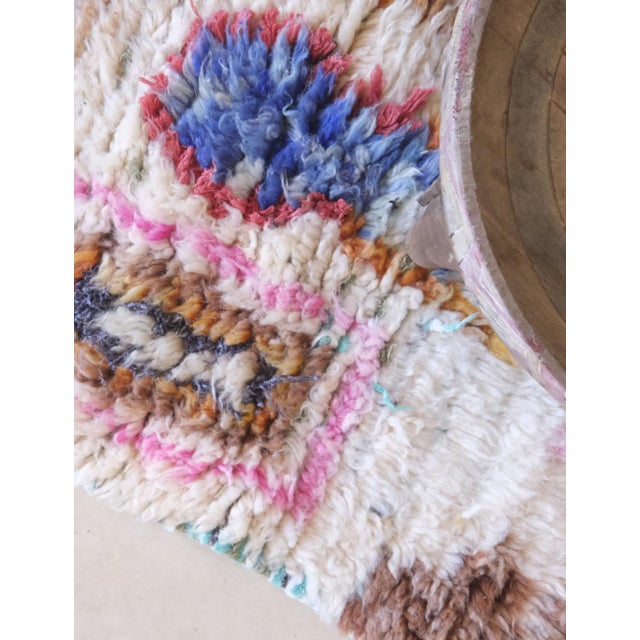 Blue Small Moroccan Wool Rug - 3.9 X 2 Ft For Sale - Image 8 of 8
