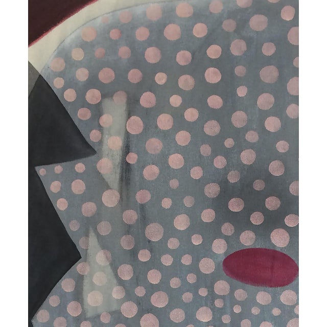 Contemporary Max Manning “Untitled (CVS70)” Contemporary Blue, Pink, & Red Geometric Abstract Painting, 2017 For Sale - Image 3 of 8