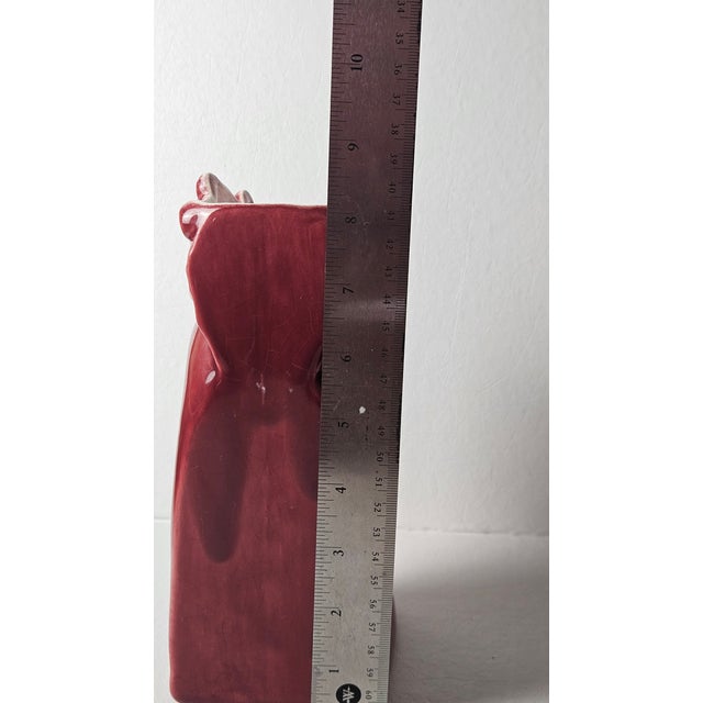 Vintage Royal Haeger Burgundy Ceramic Horse Head Bookend Planters — Pair For Sale - Image 12 of 18