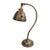 Antique Art Deco Jeweled Brass Gooseneck Desk Lamp With Ruby Glass Cabochons, Circa 1920s For Sale